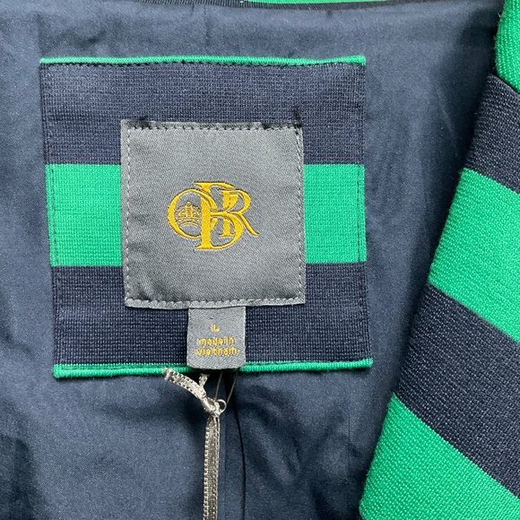 Outback Red by The Limited Blazer Jacket Navy and Green stripe 3/4 sleeve NWT - Picture 2 of 12